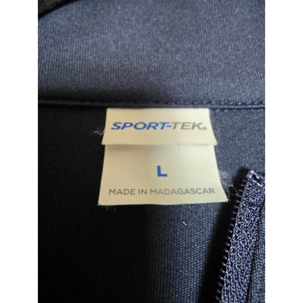 Sport-Tek Mens Navy Blue 1/4 Zip Pullover Oak Ridge 5 & 10 Miler Snowman Large - Picture 2 of 8